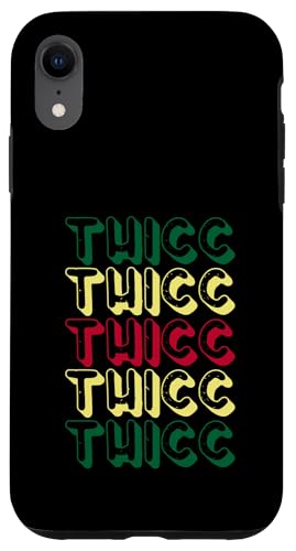 Thicc Retro Throwback Vintage Jamaican Colors Meme THICK �X�}�z�P�[�X iPhone XR �p