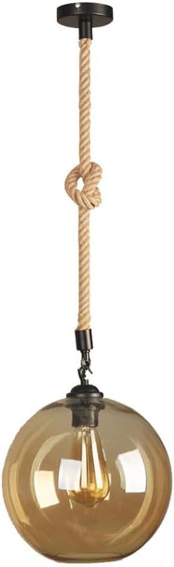 Suspension forme de globe marron clair style V-intage luminaire E27 pour chambre