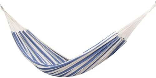 Rede de Dormir Casal Listrada, 3,95m x 1,50m, Azul e Bege, Suport...