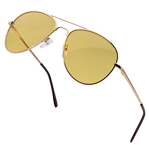 VITENZI Night Vision Glasses for Men and Women Anti Glare Safety for Night Day Driving HD Yellow Tinted Sunglasses Milan