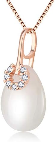 Kruckel Shape of Water Drop Rose Necklace for Women - Jewelry Created With Swarovski Crystals Zircon & Pearl - Anniversary, Birthday, Christmas - Gifts for Her, Girls & Friends - Rose Gold Plated