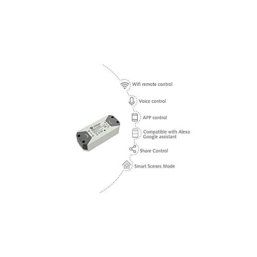 Image of eMylo Smart WiFi Light Switch Wireless Relay Switch Module Remote Control Home Automation Timers Compatible with Alexa Echo Google Home iPhone Android App