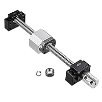 CNCMANS Kugelumlaufspindel SFU1605 800mm Edelstahl Gerollte ballscrew mit BK12 / BF12 Endunterstützung, Kupplung und DSG16H Muttergehäuse Anti Rost und Hohe Präzision für Maschinen