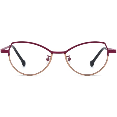 Image of FONEX Colorful Pure Titanium Glasses Frame Women Retro Round Eyeglasses