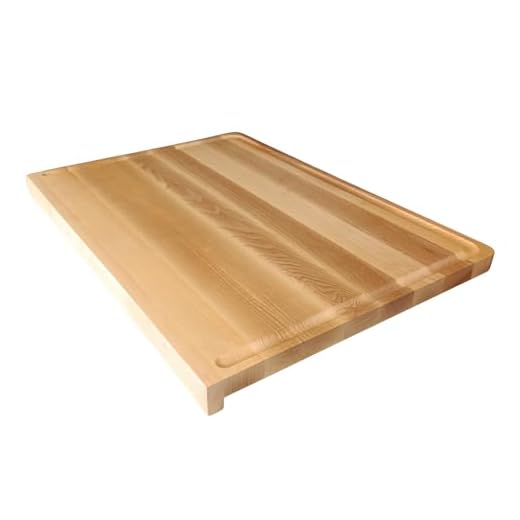 INNOVAHOME Backbrett Esche 50x35x2 cm – Massives Holzbrett mit Anschlagkante – Rutschfest als Teigbrett & Schneidebrett mit XXL-Fläche und Saftrille