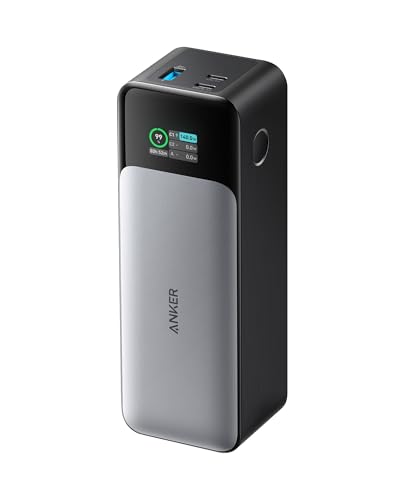 Anker 737 Gen 2 Power Bank, 24000mAh, Carregador Portátil para Laptop, 3-Portas 140W, Display Digital Inteligente