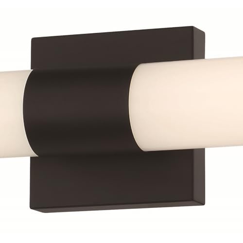 Minka Lavery 5073-66A-L Vantage 24" Wide Adjustable CCT LED Bath Bar with White Cylindrical Shade, Coal by Minka Lavery - Used condition - Image 3