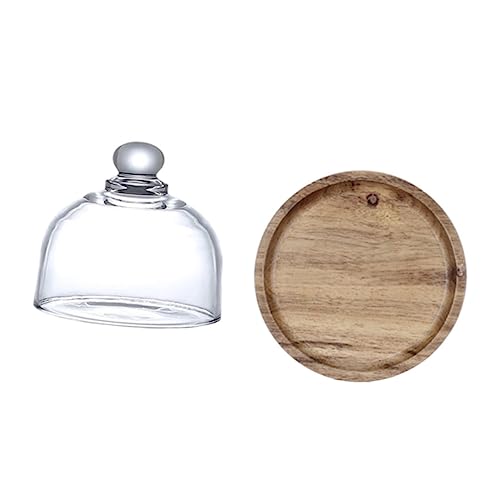 MUCKLILY 1Set Solid Dessert Display Tray with Lid Versatile Snack Plate Fruit Dish for Home Restaurant and Cafe Use Cake Holder and Bread Storage