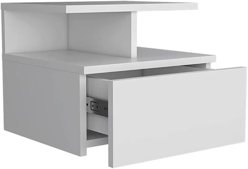 Miniatura 6 de Mesita de noche flotante Flopini, un cajón -Blanco -Dormitorio