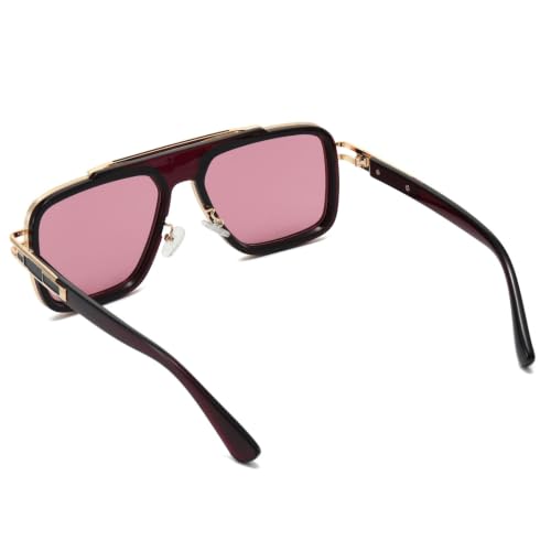 Image of Freckles Mark Trendy Retro Sunglasses for Men Women Stark Vintage Shades 70s Italian Fashion Square Metal Glasses