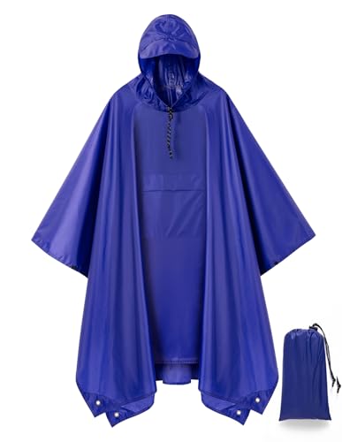 Image of salamra Hooded Rain Poncho Waterproof Raincoat Jacket for Men /Women /Adults with Pocket