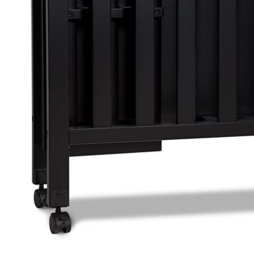DaVinci Dylan 3-in-1 Convertible Portable Mini Crib, Ebony | GREENGUARD Gold Certified - Folding Baby Crib With Wheels, 4 Adjustable Mattress Heights, Conversion Kit Sold Separately - image 8