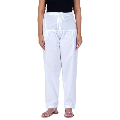 Image of Happy Bunny Salwar Pant for Women, Fine Cotton Ethnic Trousers with Drawstring Waist, Comfortable Daily, Office & Casual Wear Bottoms