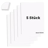 Yawfold 5 Stück Schaumstoffplatte, 200 x 300 x 3mm PVC Hartschaumplatte Schaumstoffboards für Kunstausstellungen Basteln Modellieren Montieren Schulprojekte