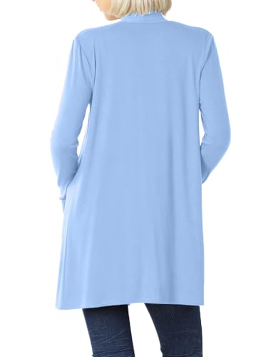 Image of Women's Open Front Cardigan Long Sleeve with Pockets Casual Outwear