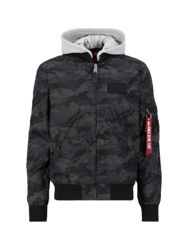 Alpha Industries MA-1 TT Hood Camo Bomberjacke für Herren Black Camo – Ansicht 1