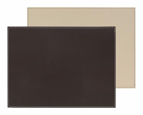 Freeform Duo Set de Table rectangulaire en Similicuir Chocolat/crème Taille Unique