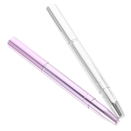 Healeved 2pcs Double-ended Lip Brush Set Retractable Concealer Brush Portable for Women Random