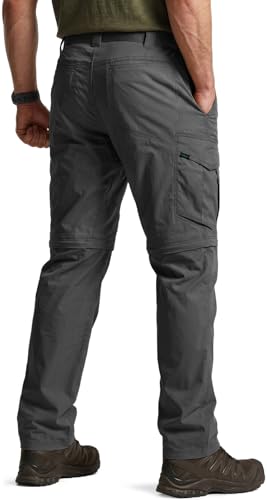 Image of CQR Men's Convertible Cargo Tactical Pants, Water Resistant Outdoor Hiking Pants, Zip Off Lightweight Stretch Work Pants