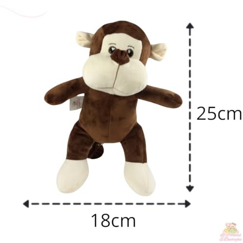Macaco 25cm De Pelúcia Brinquedo Fofo Decoração Festa Nicho Presente Criança Bebê Antialérgico Borda