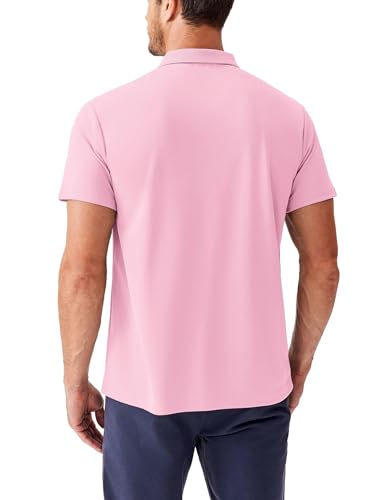 PINSPARK Golf Polo Shirts for Men Quick Dry Short Sleeve Collared Shirt Slim Fit Casual Solid Stylish Polos Shirt3