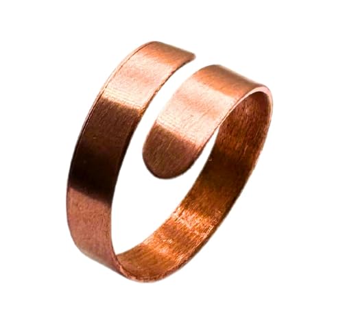 Antica Fucina Rho® - Anello Regolabile in Rame Grezzo | Fine ed Essenziale – Spessore del metallo 0,8 mm | Lavorazione Artigianale 100%...