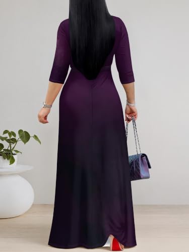 Image of Women's 3 /4 Sleeve Maxi Dress with Pockets