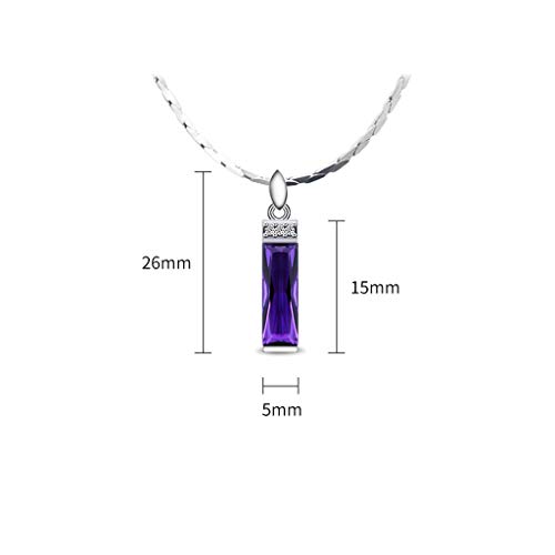 Collier cristal de quartz améthyste et chaîne de clavicule argent 925 - 4
