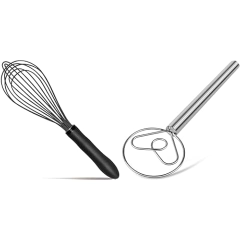 TEEVEA Silicone Whisk and Danish Dough whisk Stainless Steel Cover