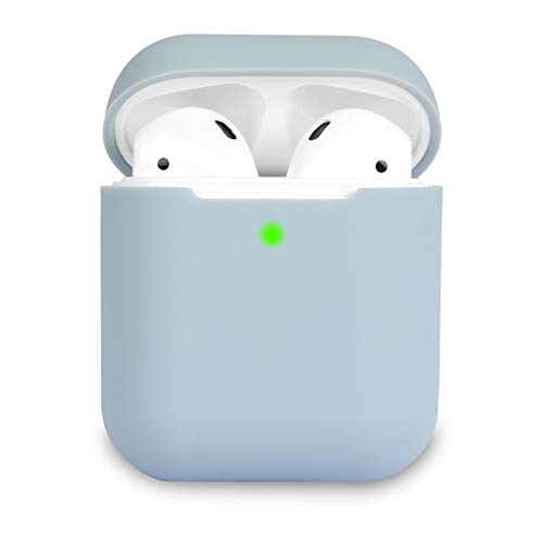 KOKOKA Custodia in Silicone Compatibile con AirPods 2 Custodia, Silicone Protettiva Case Cover per Airpods 2, LED Anteriore Visibile, Denim Blue