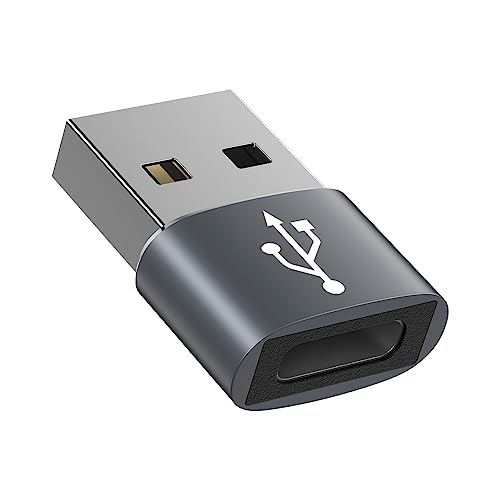 タイプC USB 変換アダプタ 超小型 Type-C メス to USB-A オス typec usb2.0 変換アダプター [ QC3.0 急速充電・高速データ転送同期] Windows 10 / Mac OS MacBook iPad Pro iPhone 13/12/11 Pro Maxなどに対応 グレー