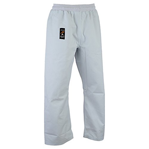 Playwell Karate Schwere Leinen Hose Weiß 390g - Elastischer Bund - 5/180cm