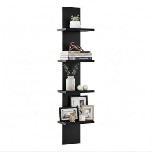 Image of FURNEASER Wall Shelves for Living Room, Hanging Decoration & Corner Display Shelf, Modern & Stylish Bookcase Bookshelf for Home Office Wall Decoration (CLS2)