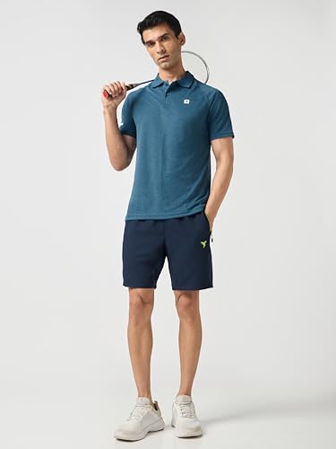 Image of TECHNOSPORT Men's 100% Polyester Slim Fit Self-Design Half Sleeve Polo T-Shirt with Double Cool, SPF50+ Properties for Gym, Workout 7 Regular Use