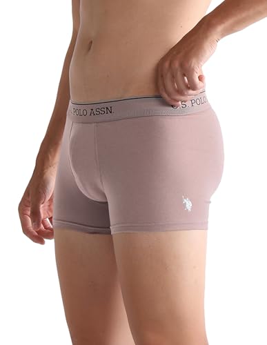 Image of U.S. Polo ASSN. Mens OET15 Mid Rise Solid Underwear Trunks - Pack of 3