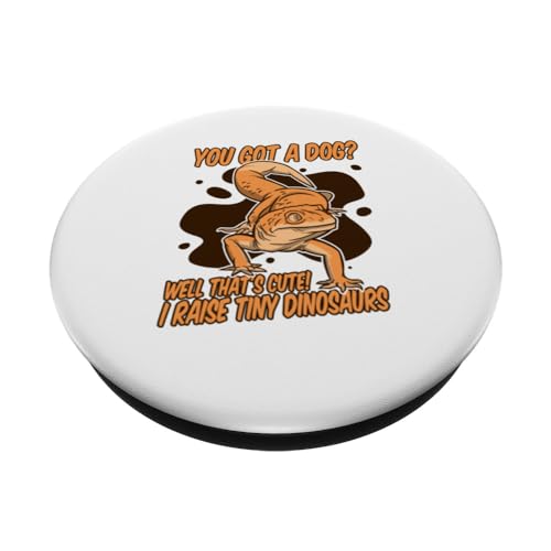 I Raise Tiny Dinosaurs Lizard Gekkota Crested Leopard Gecko PopSockets Swappable PopGrip, Black - Image 2