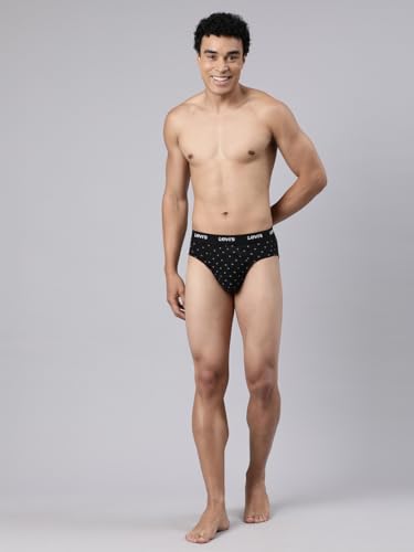 Image of Levi's 021 Brief for Men | Cotton Stretch Fabric | Printed Men's Underwear | Breathable | Anti-Roll Waistband | Extra Supportive Gusset | Functional Fly | Dual Layer 3D Pouch | Tagless | Pack of 3