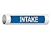 ComplianceSigns.com Intake ASME A13.1 Pipe Label Decal, 8x2 inch 5-Pack Vinyl for Pipe Markers