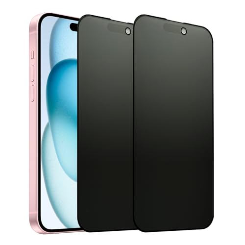 SOOPUR 2 Pack Matte Privacy Screen Protector for iPhone 15 Plus/iPhone 16 Plus 6.7 Inches, Anti-spy Anti-glare Eye Protection Scratch Resistant Tempered Glass Film, Super Smooth & Sensitive Touch by SOOPUR - Used condition - US$7.51