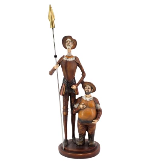 SIGNES GRIMALT Statuetta Don Chisciotte e Sancho Panza 25 cm in resina – Scultura letteraria decorativa – Statua marrone patinato 9 x 7 x 25 cm
