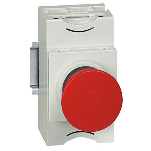 Legrand 023874 Tête Coup de Poing Pousser-Tirer Arrêt D'urgence IP69, Ø40mm, Osmoz Composable, Rouge