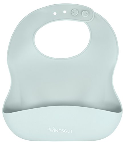 Kindsgut Silikonlätzchen, mit Auffangschale für Babys und Kleinkinder, dezente und moderne Farben, frei von BPA, Aquamarin Cover