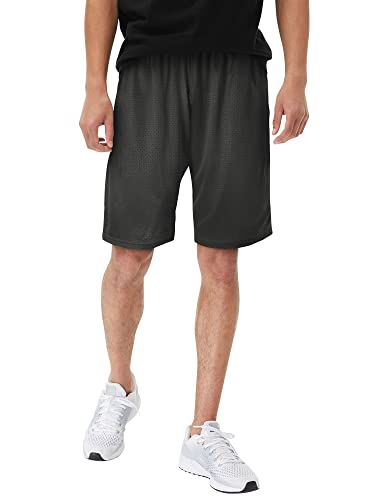 Hat And Beyond Mens Mesh Shorts Elastic Sports Gym Performance Workout Boxing Jersey Basketball Pants (5X-Large, 1Ih01_Charcoal) #TOP22