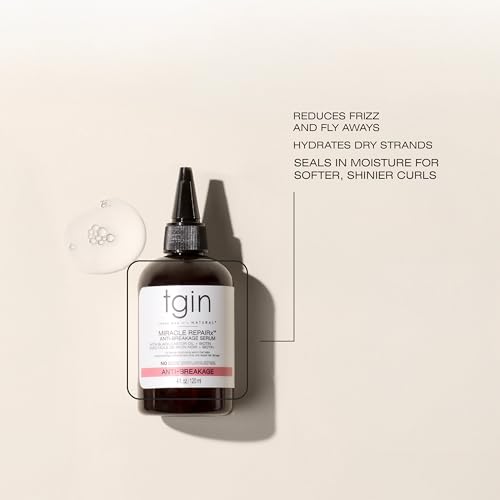 Thank God It's Natural tgin Miracle RepaiRx Anti-Breakage Serum Daily Moisturizer, for Curly, Coily and Wavy Hair, Nourishes and Moisturizes Dry Hair and Scalp, 4 oz