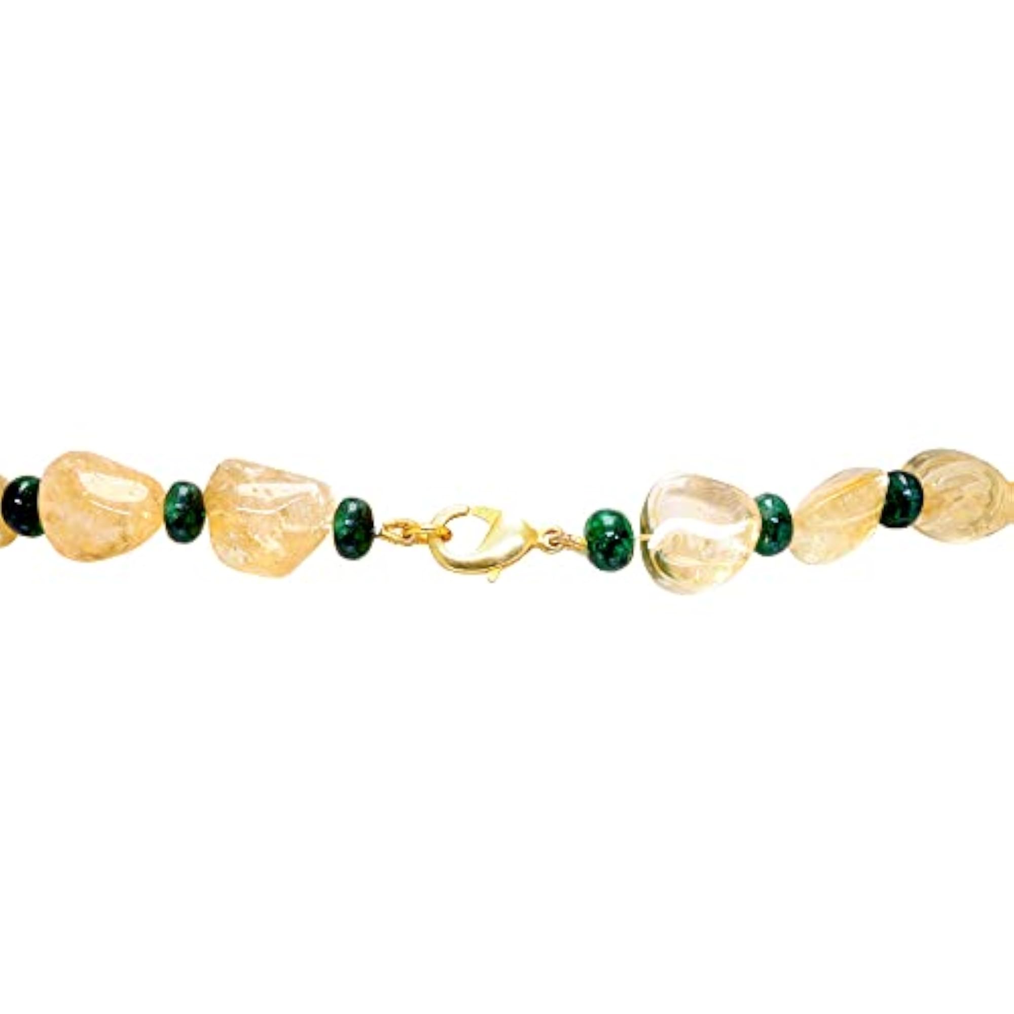 Jaipur Emerald & Citrine Gemstone Tumble Bead Necklace