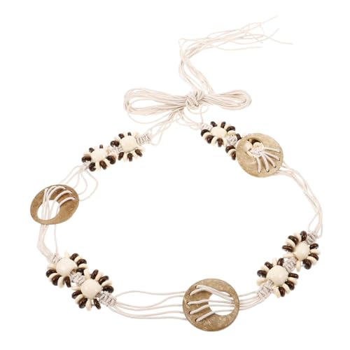 Hawaiian Woven Waist Belt Women's Braided Belt Shell Embroidered Dress Accessory