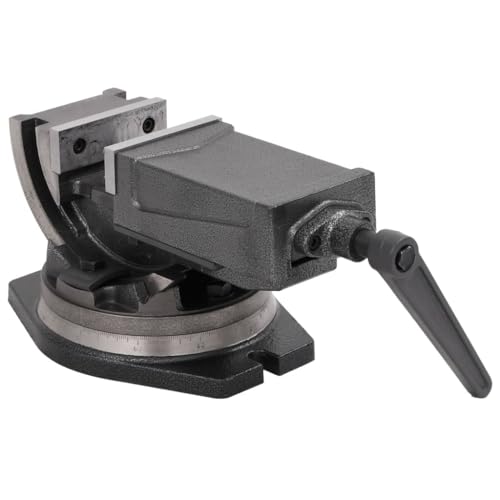 Tornillo de banco inclinable de 2 ejes (100 mm) con ajuste angular de precisión para taller 4