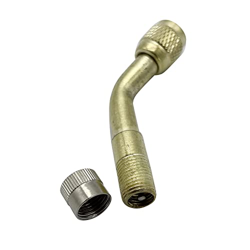 Image of 2PC Universal 135 Degree Tire Valve Extension Adapter Brass Air Tyre Extension