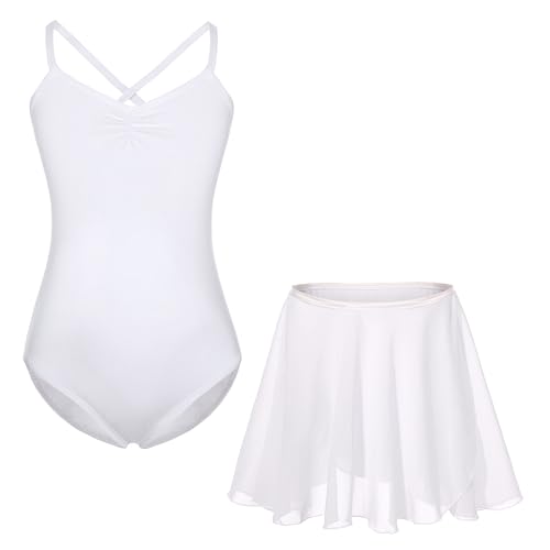 FONLAM Robe Justaucorps de Ballet pour Fille Justaucorps Danse Gymnastique + Jupe Ballet Danse Classique Fille (Blanc, 11-12 Ans) FONLAM Robe Justaucorps de Ballet pour Fille Justaucorps Danse Gymnastique + Jupe Ballet Danse Classique Fille (Blanc, 11-12 Ans)