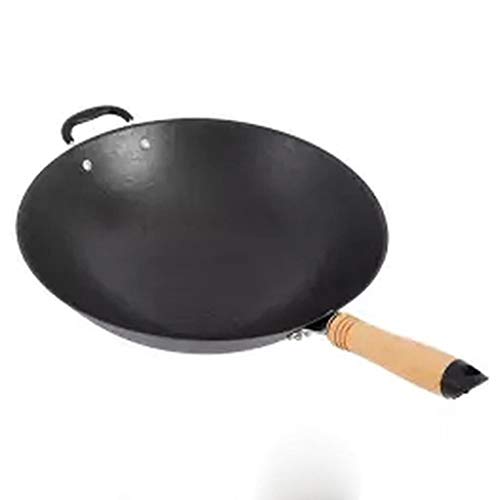 Wok de hierro fundido sin recubrimiento antiadherente